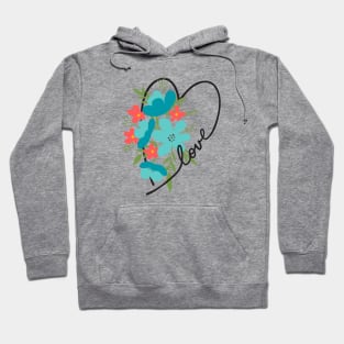 Floral Heart Love Letters for Flower Lovers Hoodie